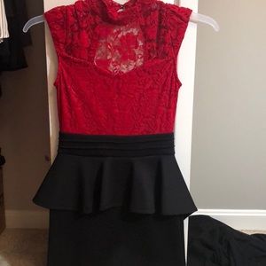 Black and red dress.